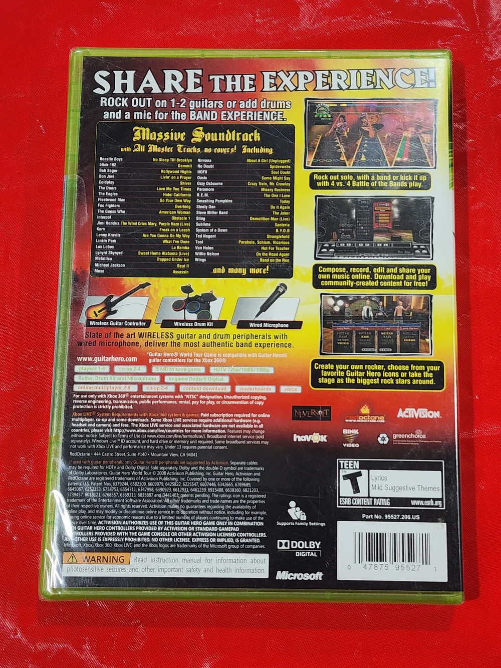 Microsoft Xbox 360 Guitar Hero: World Tour - Yellow Red Black Brand New Sealed.